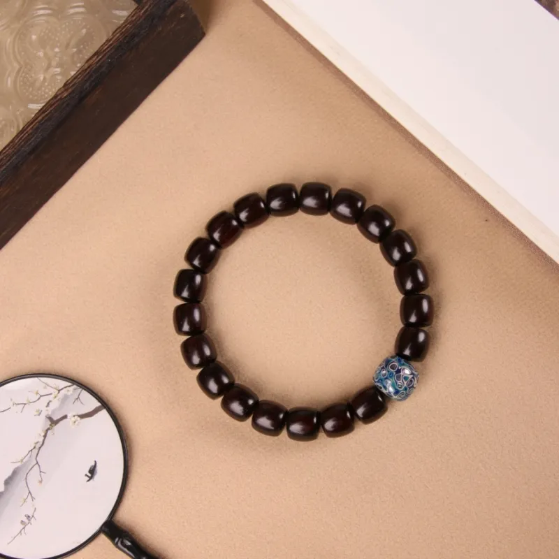 TIANTAISHAN Small Leaf Red Sandalwood Precious Wood Bracelets Unisex-11