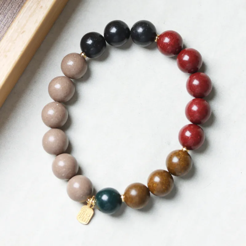 TIANTAISHAN Blended Fragrance Bead Wooden Bracelets Unisex-4
