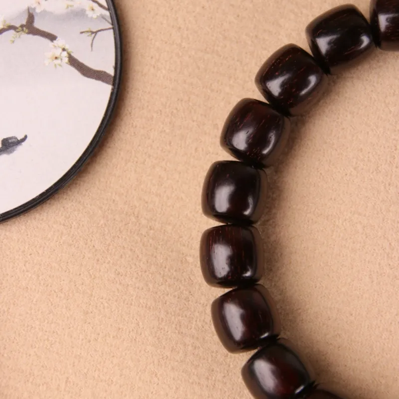 TIANTAISHAN Small Leaf Red Sandalwood Precious Wood Bracelets Unisex-13