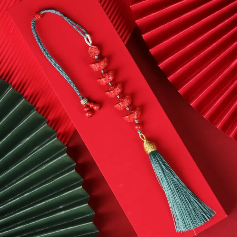TIANTAISHAN Cinnabar Jade Ornaments Unisex-6