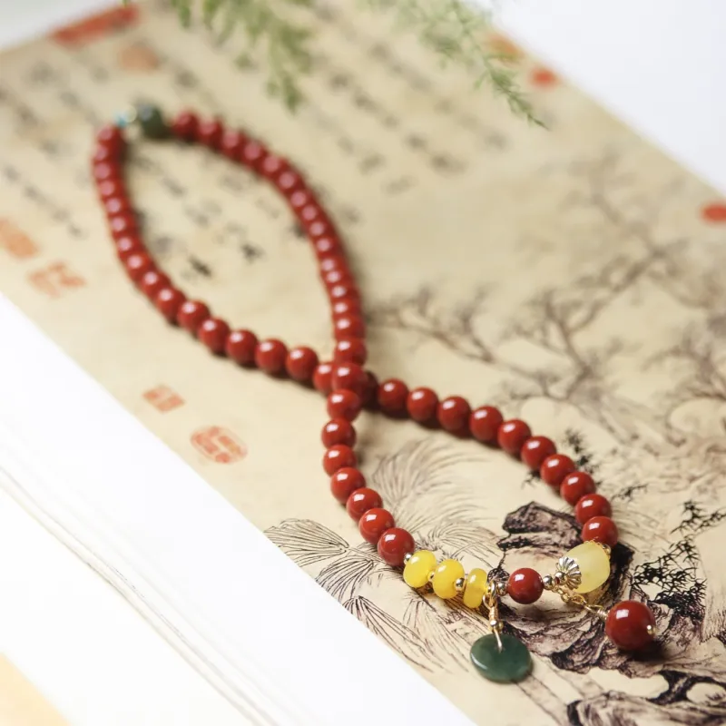 TIANTAISHAN Cinnabar Jade Bracelets Unisex-3