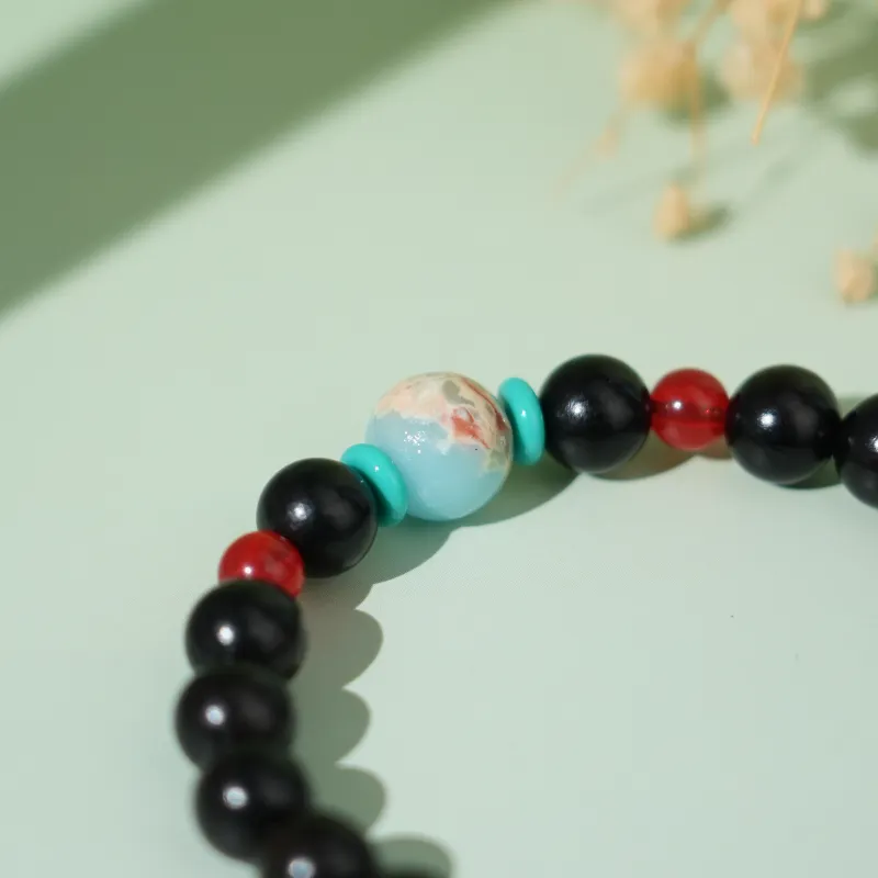 TIANTAISHAN Ebony Wooden Bracelets Unisex-4