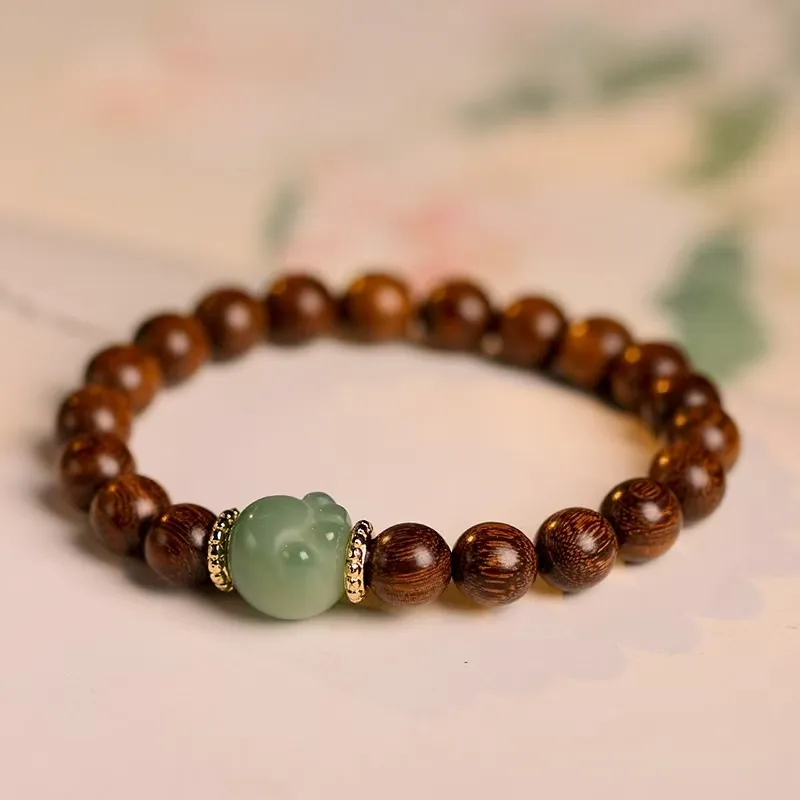TIANTAISHAN Golden Sandalwood Wooden Bracelets Unisex-5