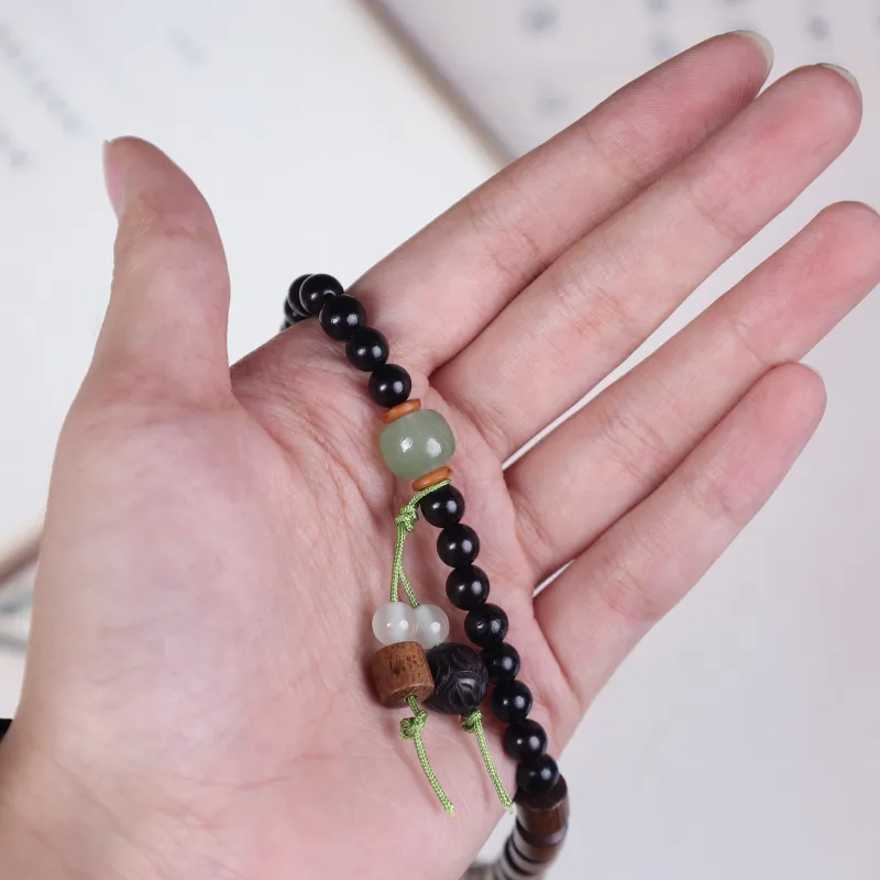 TIANTAISHAN Ebony Wooden Bracelets Unisex-4