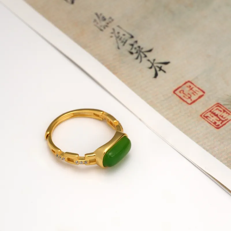 TIANTAISHAN Hetian Jade Rings Jasper Unisex-2