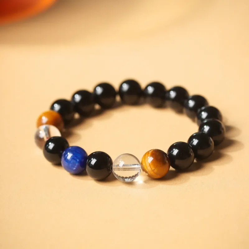 TIANTAISHAN Natural Obsidian Bracelets Unisex-1