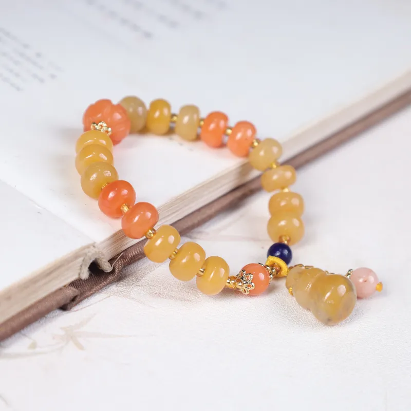 TIANTAISHAN Golden Silk Jade Bracelets Unisex-3