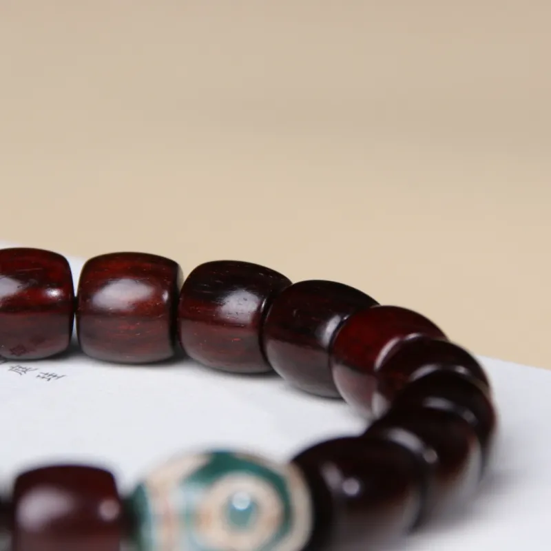 TIANTAISHAN Small Leaf Red Sandalwood Precious Wood Bracelets Unisex-20