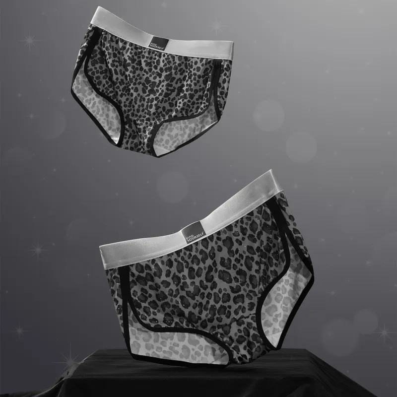 Qiao Ni Tong Underpants Women's 3 Pack Baby's Breath Leopard Print-2