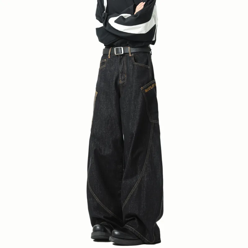 MIIOW Trend Party Series Jeans Unisex Black-5