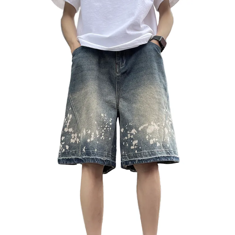 MIIOW Denim Shorts Unisex Vintage Blue-4