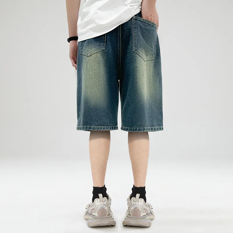 MIIOW Trendy Party Collection Cooling Summer Collection Denim Shorts Unisex Nostalgic Green-4