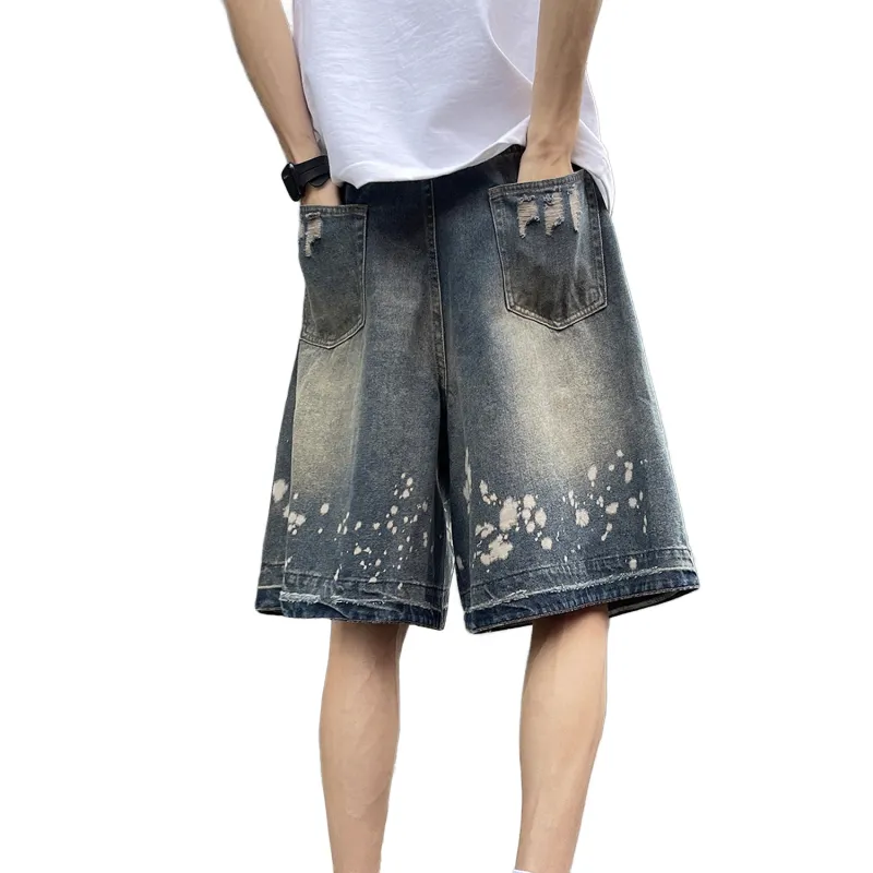 MIIOW Denim Shorts Unisex Vintage Blue-5