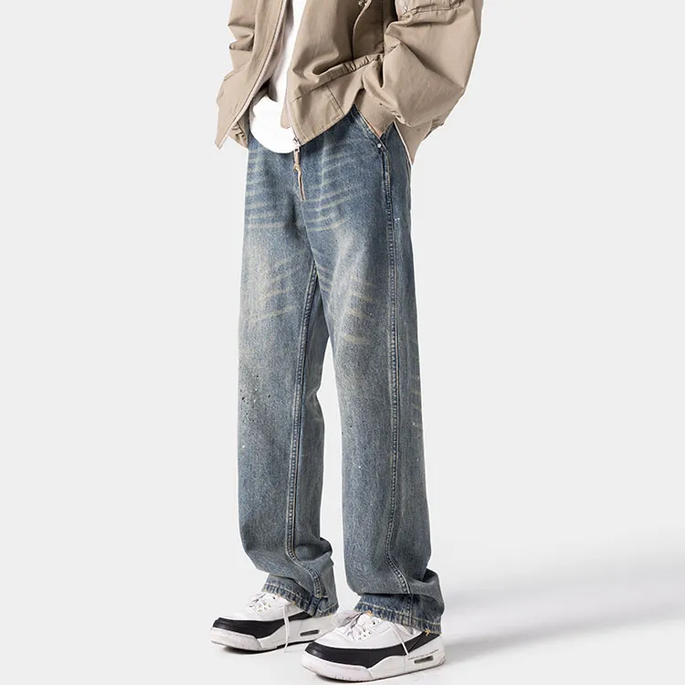 MIIOW Trend Party Series Jeans Unisex Denim Blue-3