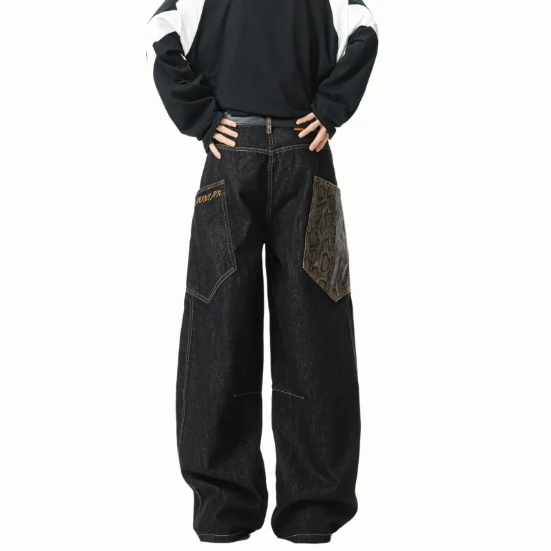 MIIOW Trend Party Series Jeans Unisex Black-7