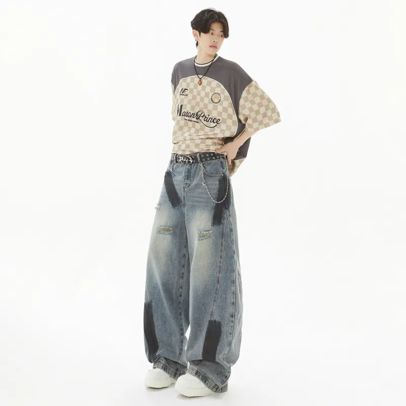 MIIOW Jeans Unisex Color Blocking-4