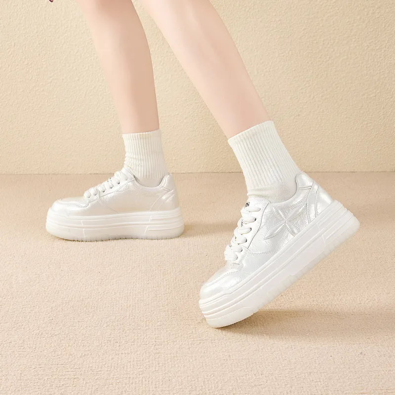 Ritai Low Top Skateboard Shoes Women's Silver-5