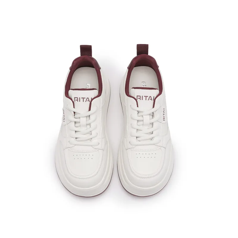Ritai Skateboard Shoes Women's Low Top Beige-2