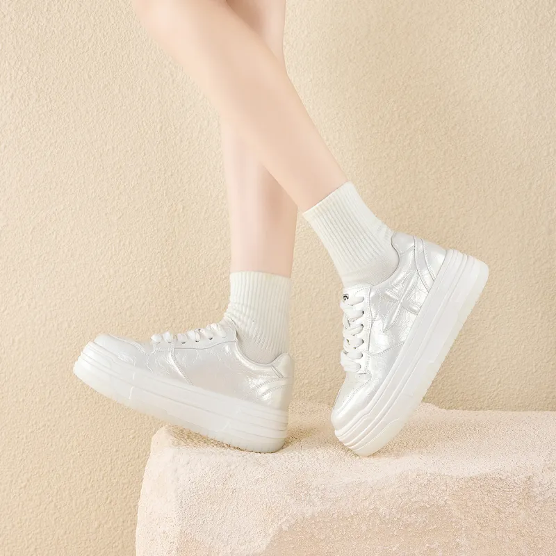 Ritai Low Top Skateboard Shoes Women's Silver-4