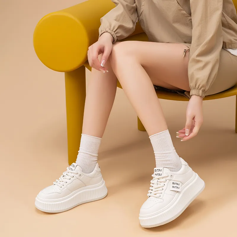 Ritai Skateboard Shoes Women's Beige-4