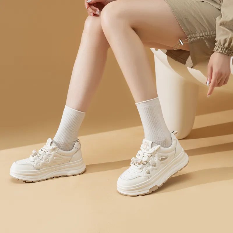 Ritai Skateboard Shoes Women's Low Top White-3