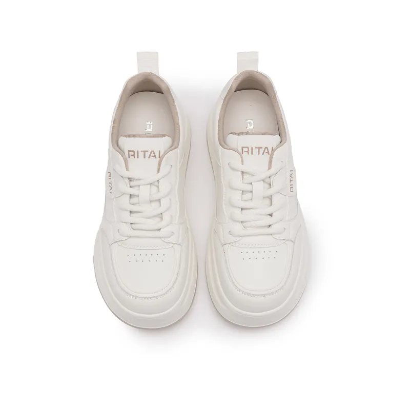 Ritai Skateboard Shoes Women's Low Top Beige-8