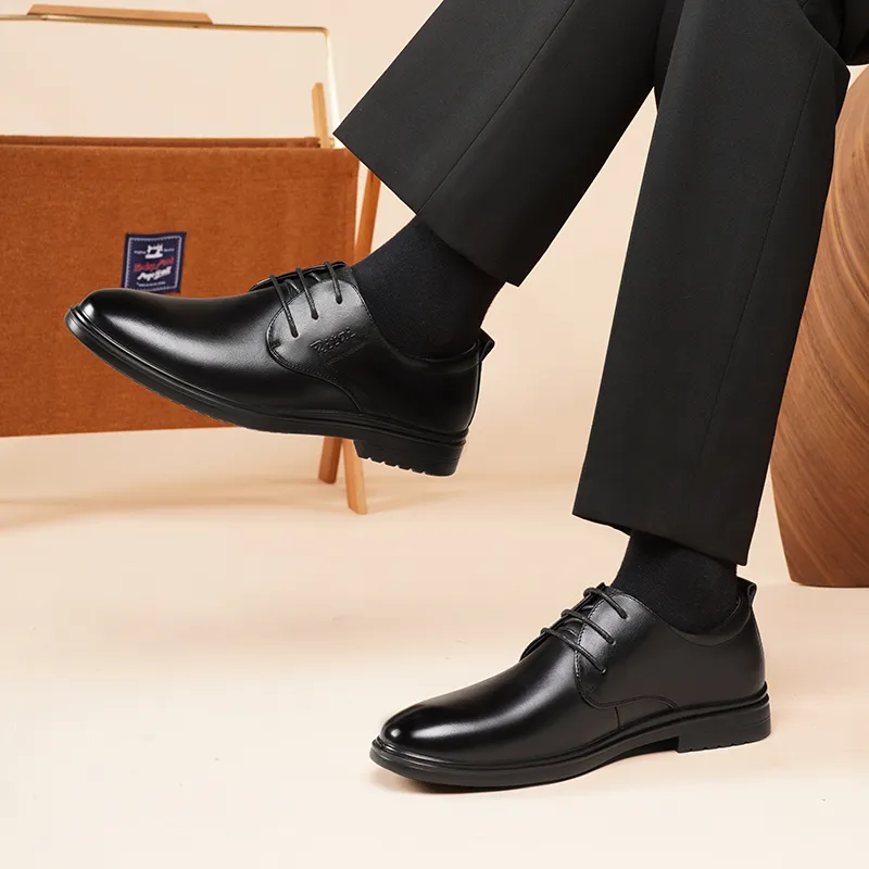 Ritai Dress Shoes Men Low Top Black-6