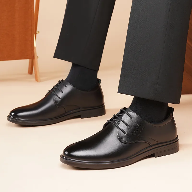 Ritai Dress Shoes Men Low Top Black-5