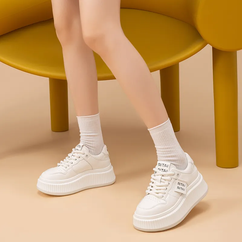 Ritai Skateboard Shoes Women's Beige-5