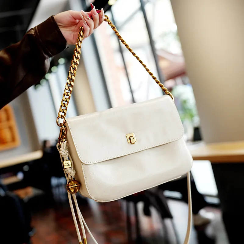 GELANDAI Cow Leather Shoulder Bag Crossbody Bag Women's Black/Glass Blue/Sandalwood/Almond Milk-9