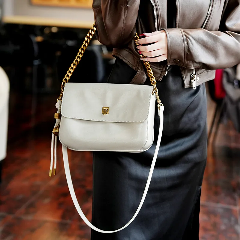 GELANDAI Cow Leather Shoulder Bag Crossbody Bag Women's Black/Glass Blue/Sandalwood/Almond Milk-8