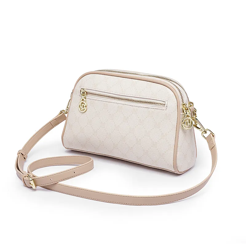 GELANDAI PVC Shoulder Bag Crossbody Bag Women's Ecru/Gray/Coffee-4