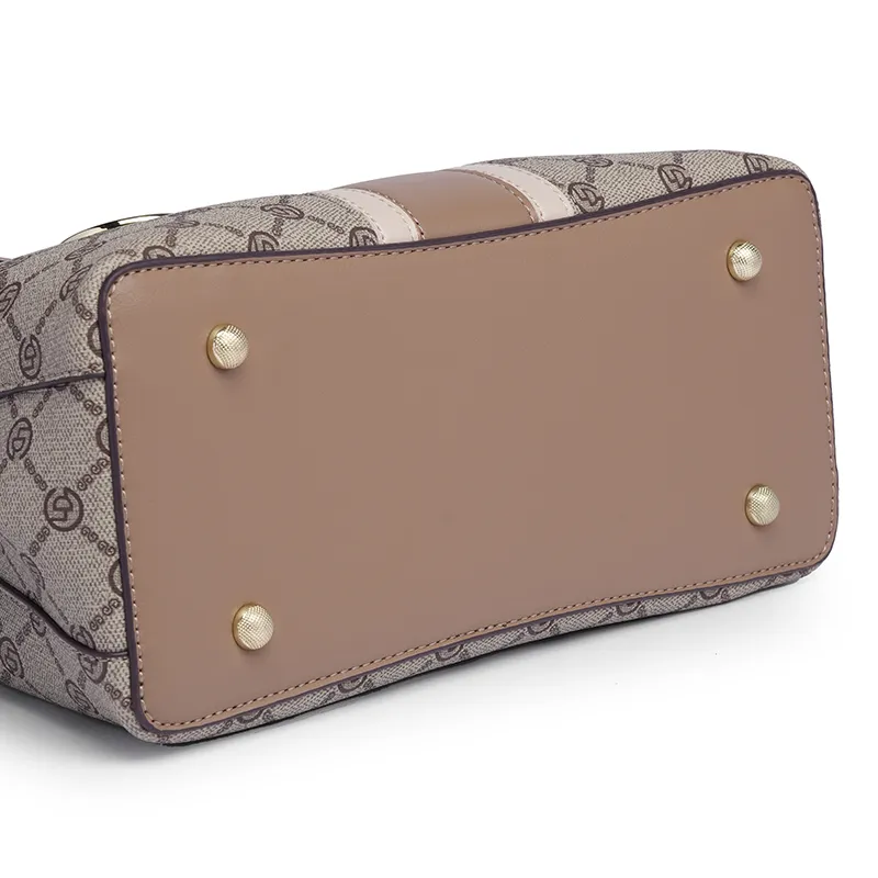 GELANDAI PVC Women's Crossbody Bag Handbag Women's Coffee/Gray Color-5