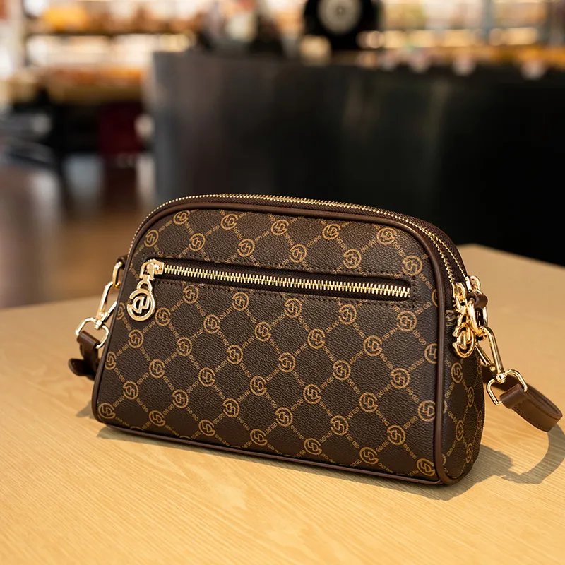 GELANDAI PVC Shoulder Bag Crossbody Bag Women's Ecru/Gray/Coffee-20