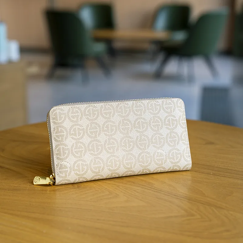GELANDAI PVC Polyvinyl Chloride Wallet Women's Apricot-1