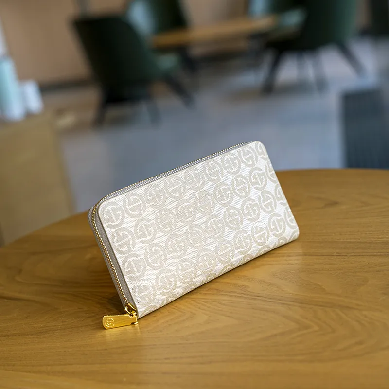 GELANDAI PVC Polyvinyl Chloride Wallet Women's Apricot-2