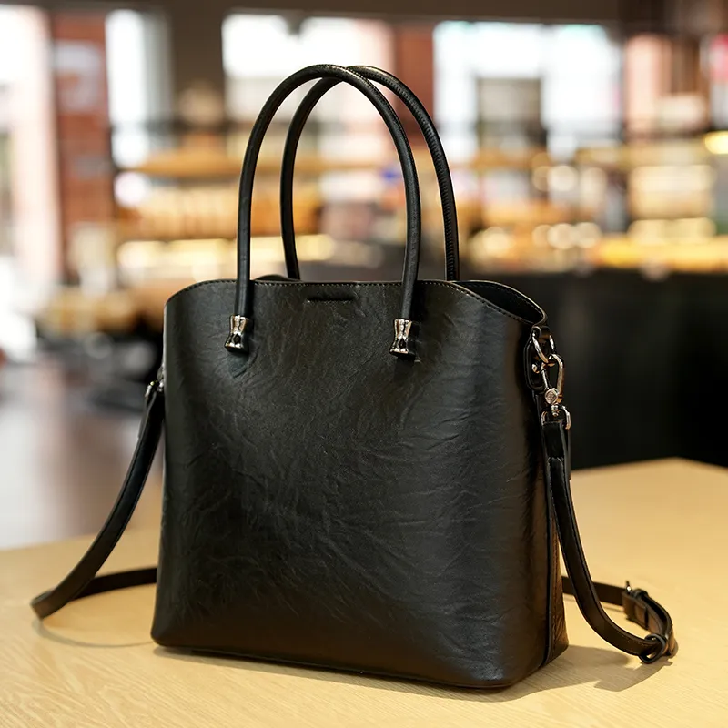 GELANDAI Vegetable Tanned Cow Leather Handbag, Shoulder Bag, Crossbody Bag Regular Women's Coffee/Black-13