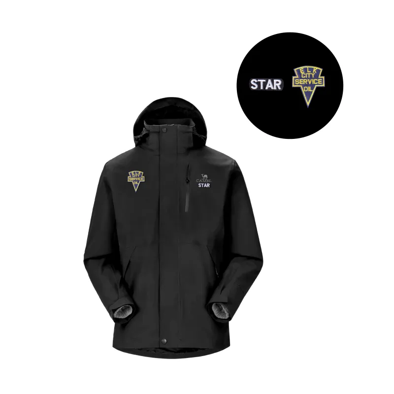 CAMEL All weather Waterproof And Windproof To Keep Warm Windbreaker Jacket Unisex Phantom Black-1