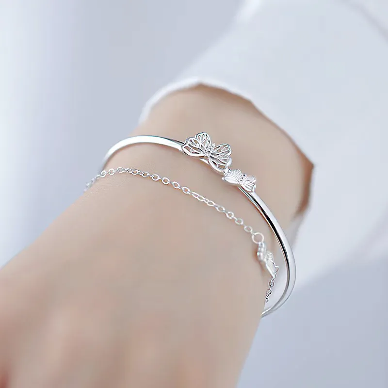 LIPSW 999 Fine Silver Bangles Women's-3