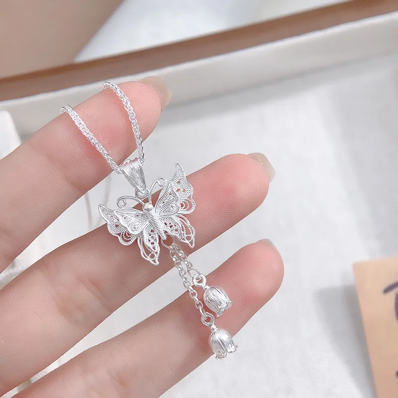 LIPSW 999 Fine Silver Necklaces Women's-3