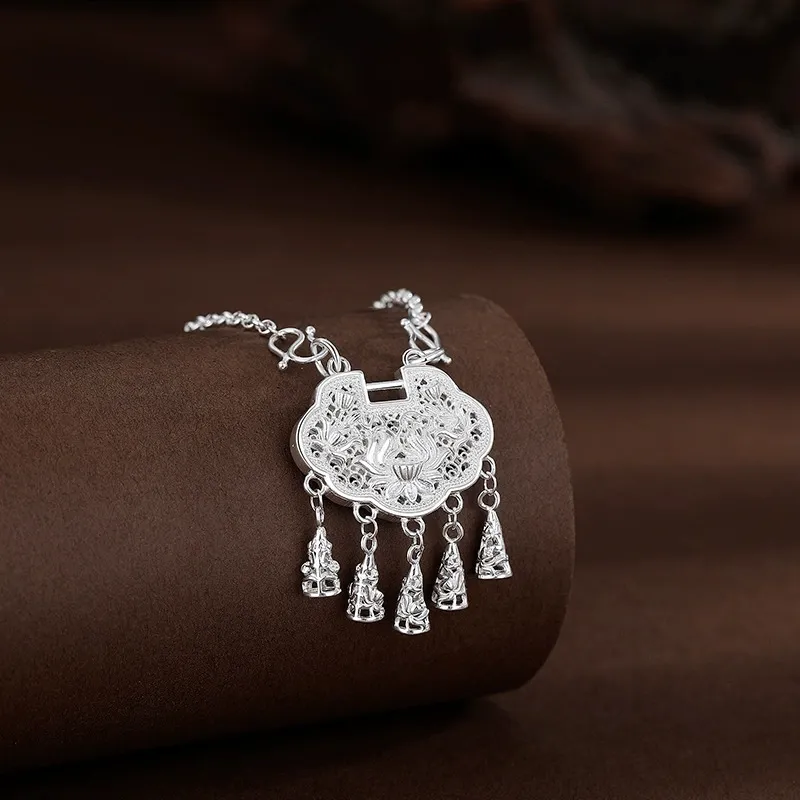 LIPSW 999 Fine Silver Necklaces Women's-2