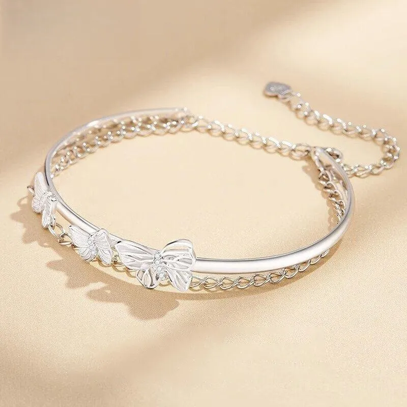 LIPSW 999 Fine Silver Bangles Women's-2