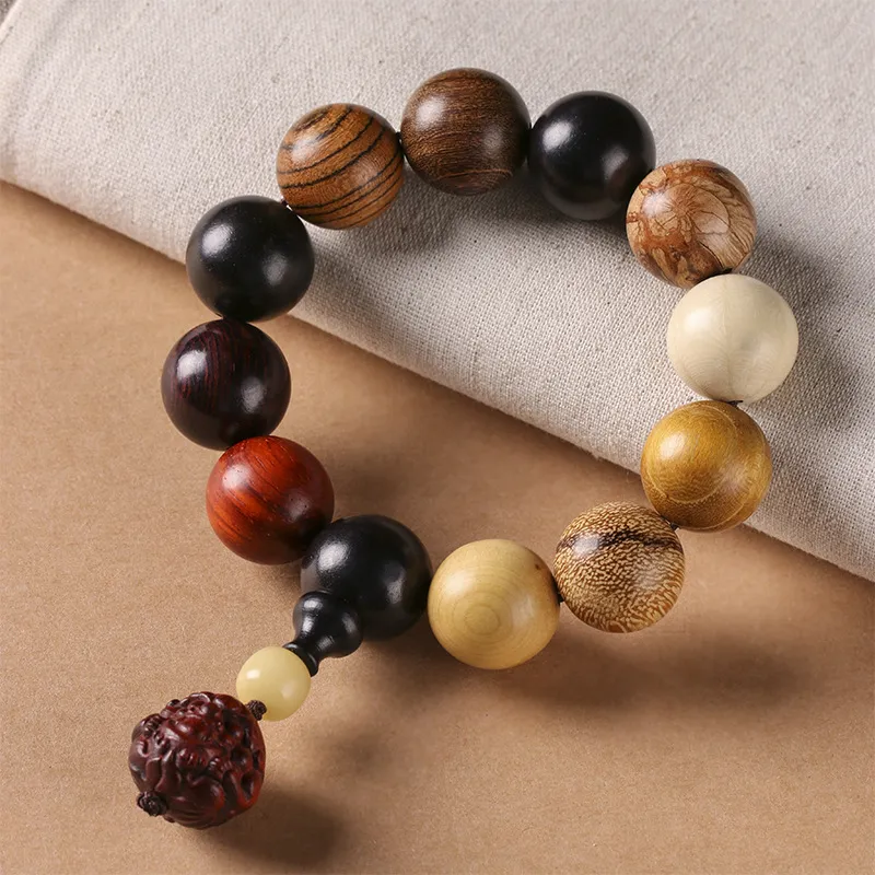 HANCANG Zabelia Biflora Wooden Bracelets Unisex-2