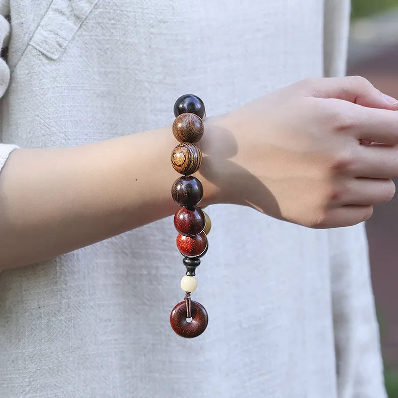 HANCANG Zabelia Biflora Wooden Bracelets Unisex-4