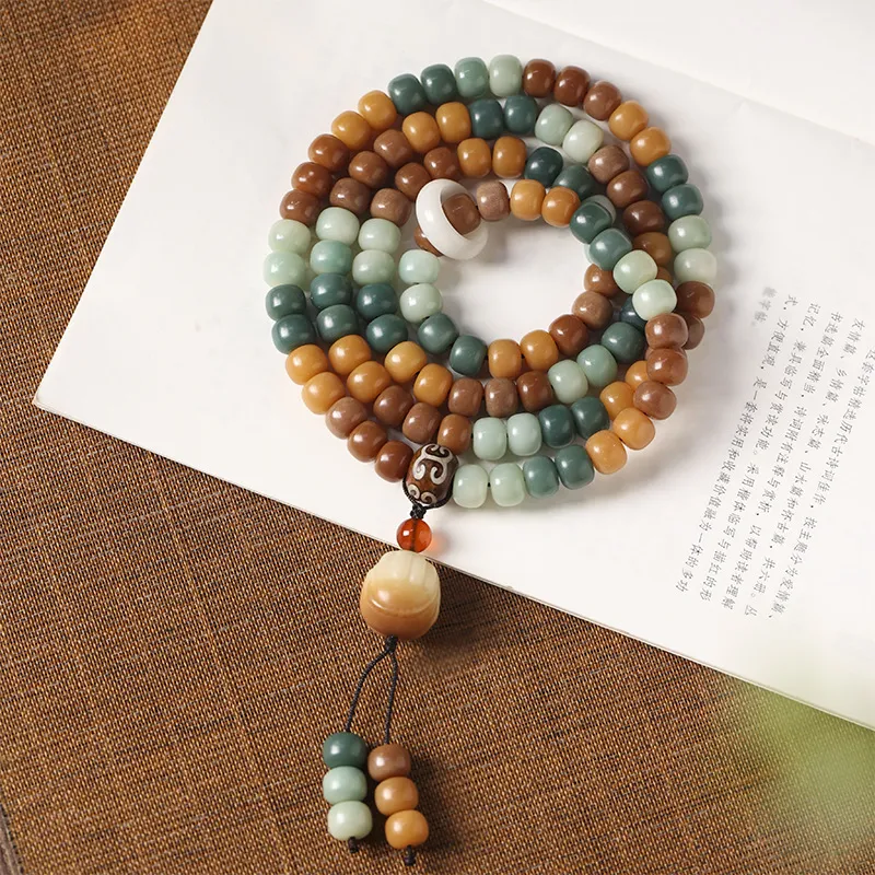 HANCANG White Jade Bodhi Bead Chain Unisex-8