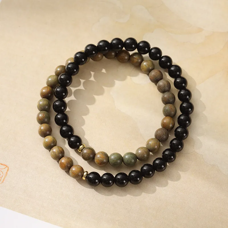 HANCANG Green Sandalwood Bracelets Unisex-4