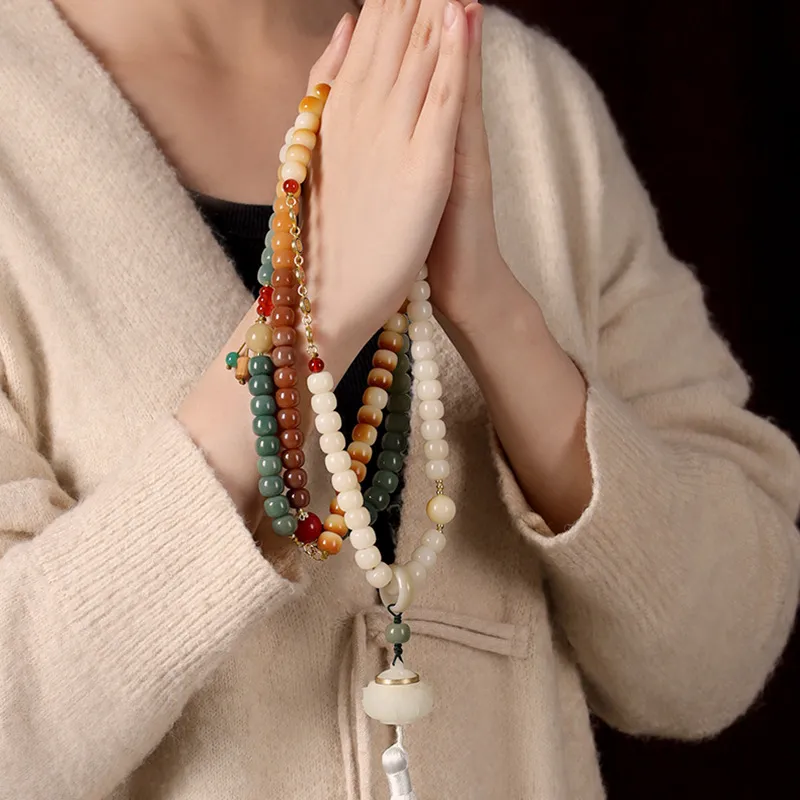 HANCANG Bodhi Root Bead Chain Unisex-1
