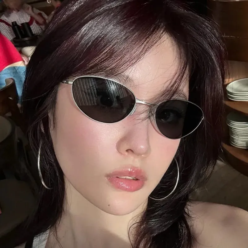 YAWEIKA Metal Oval Sunglasses Unisex-5