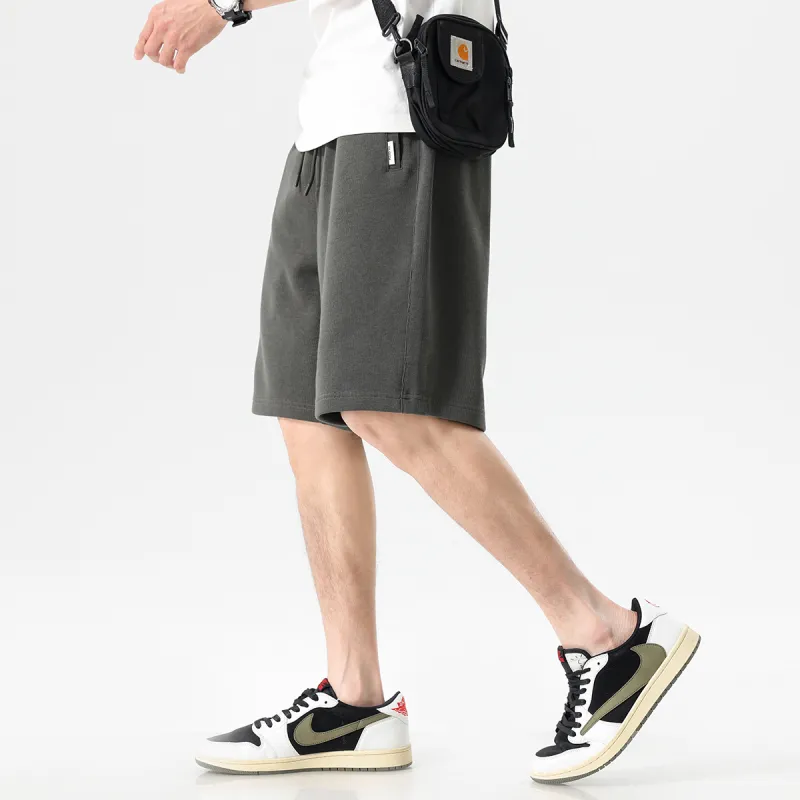 Hansca Comfortable Ribbed Skin Friendly Breathable Casual Shorts Men's-10