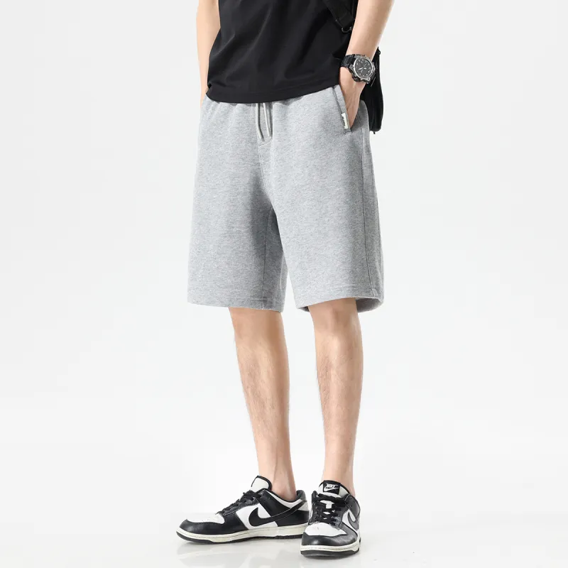 Hansca Comfortable Ribbed Skin Friendly Breathable Casual Shorts Men's-3
